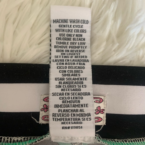 Soulmates Mid-Length Skirt. Sz Small. Stripped Blue Green Black White. - Picture 3 of 4